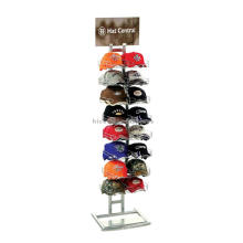 Sturdy 2 Row Sportswear Retail Store Custom Size Metal Floor Standing Display Stands For Hats